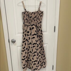 a new day Beige and Black Smocked Maxi Dress
